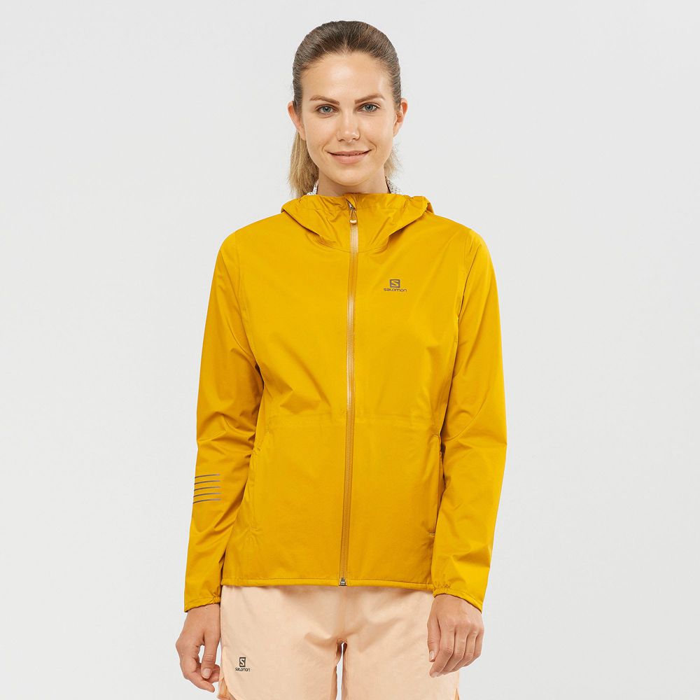 Salomon BONATTI WATERPROOF Chaquetas Mujer - Amarillo - Colombia (27691-FLNU)